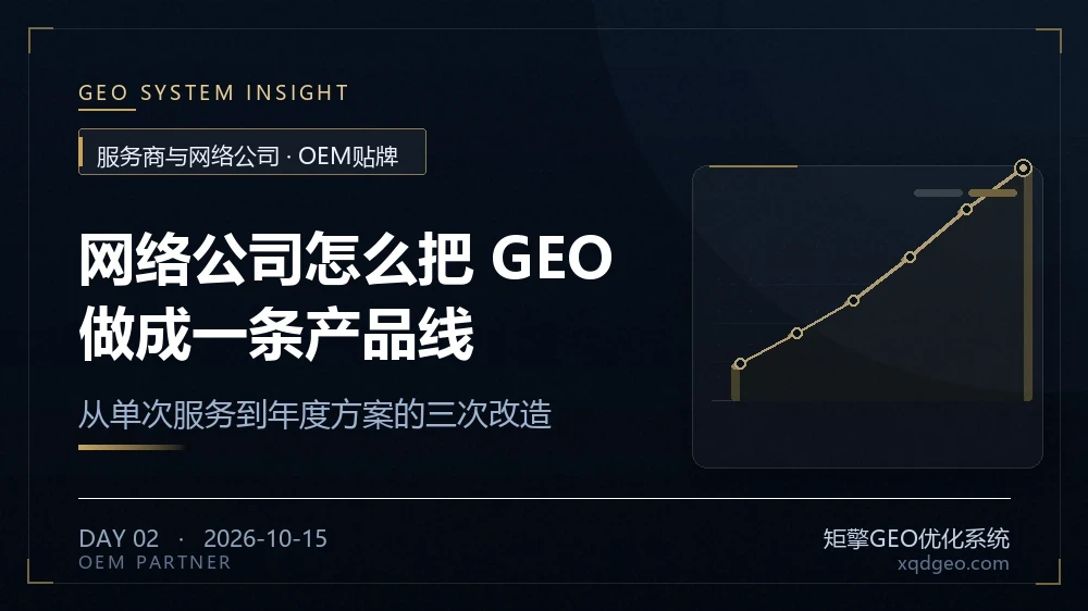网络公司怎么把 GEO 做成一条产品线:从单次服务到年度方案的三次改造配图