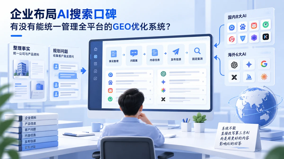 企业布局AI搜索口碑，有没有能统一管理全平台的GEO优化系统？配图