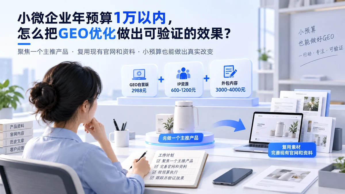 小微企业年预算1万以内，怎么把GEO优化做出可验证的效果？配图