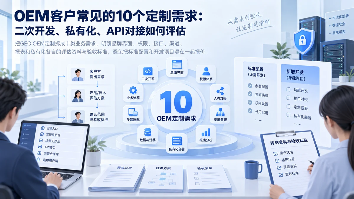 OEM客户常见的10个定制需求：二次开发、私有化、API对接如何评估配图