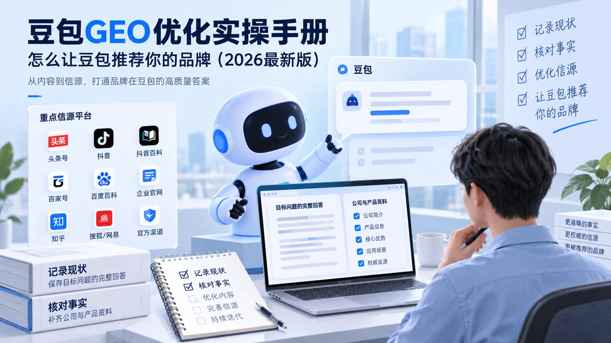 豆包GEO优化实操手册：怎么让豆包推荐你的品牌（2026最新版）配图